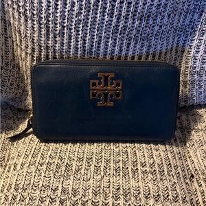 Tory Burch Dark Blue Leather Wallet